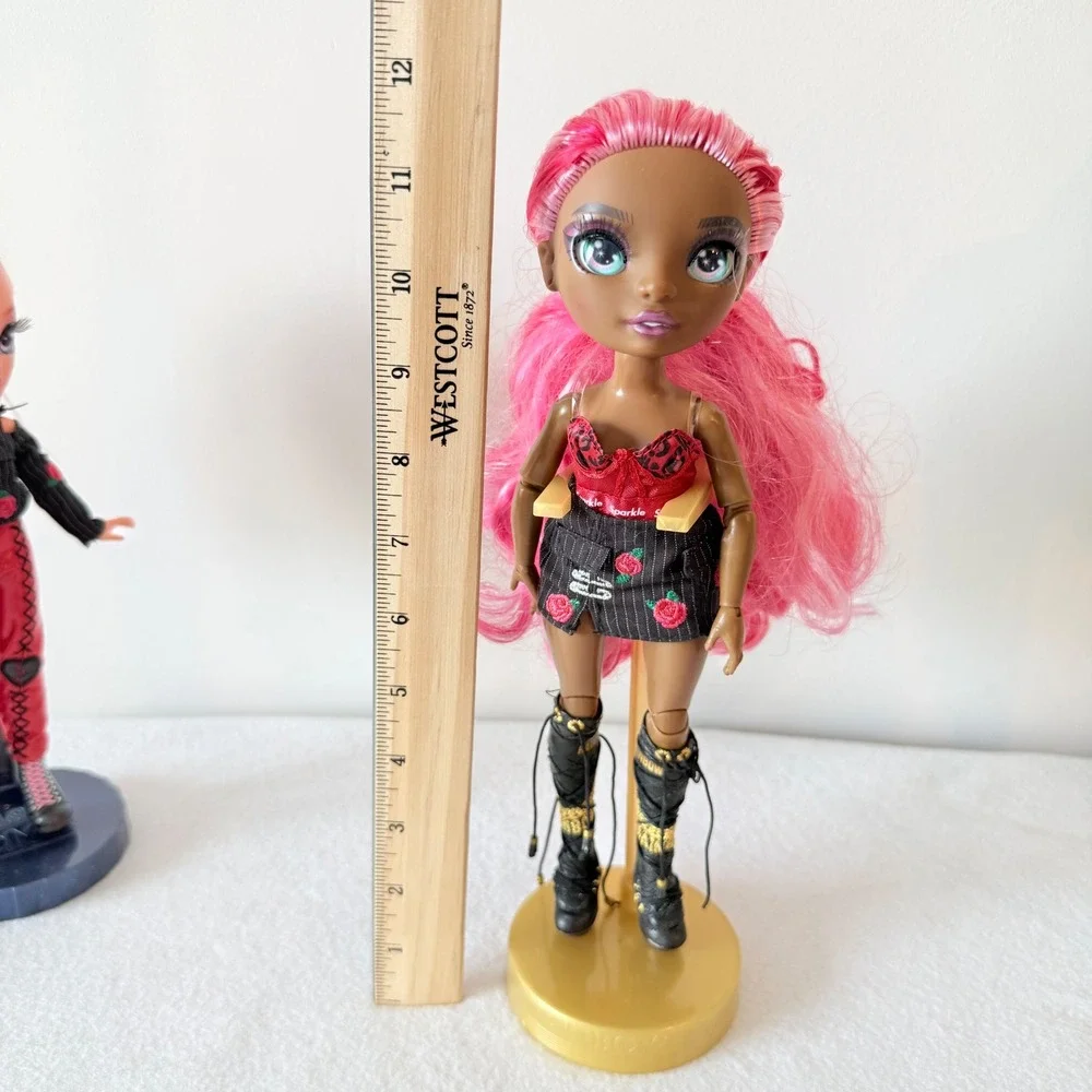 Rainbow High Dolls Lot 7 w Stands Mixed Sizes 10in‎ 11in MGA Bundle